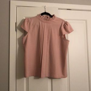 Ann Taylor Cap Sleeve Pink Blouse, Size L